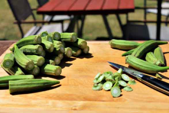 Grilled Okra with Green Chile Aïoli